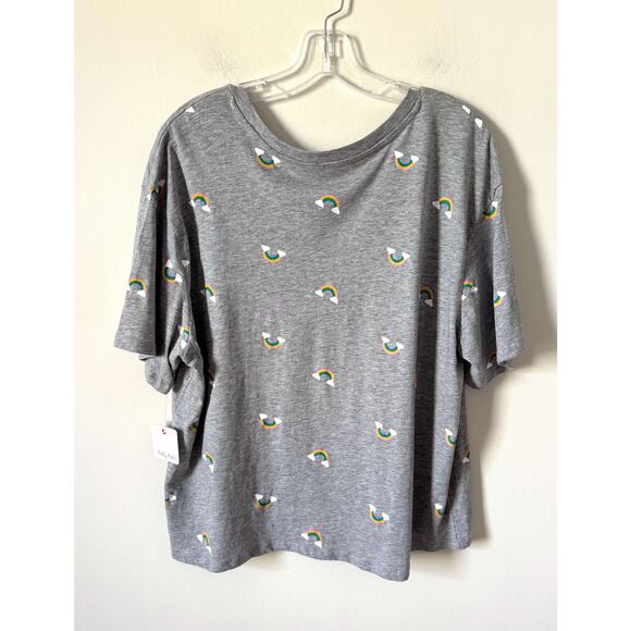 Pretty Rebel x Target Pride Rainbow Scoop Neck T-shirt Gray Size XL NEW - Picture 2 of 8